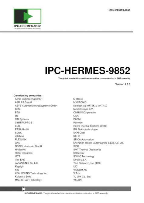 hermes standard|ipc hermes 9852 pdf.